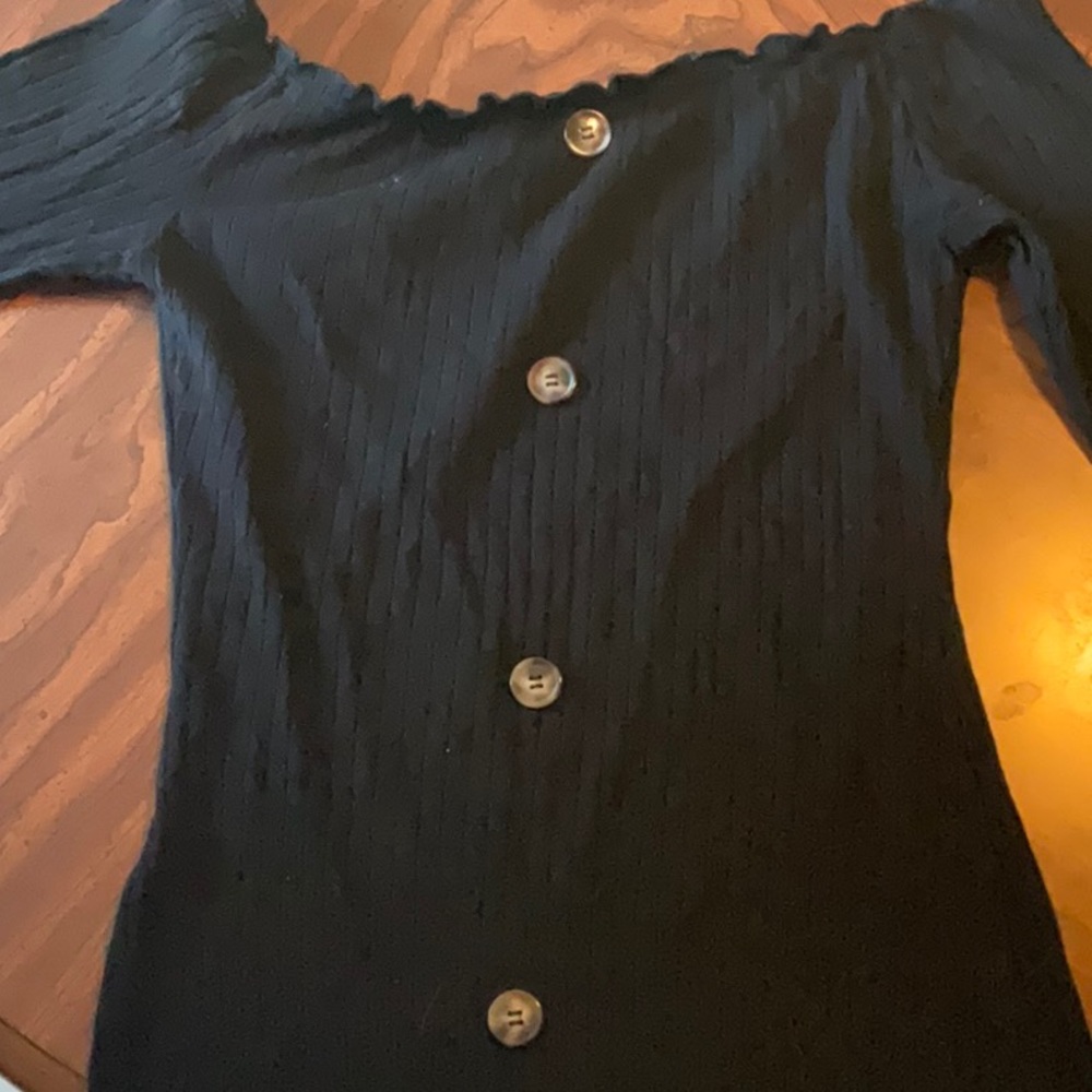 Black Long Sleeved Mini Dress